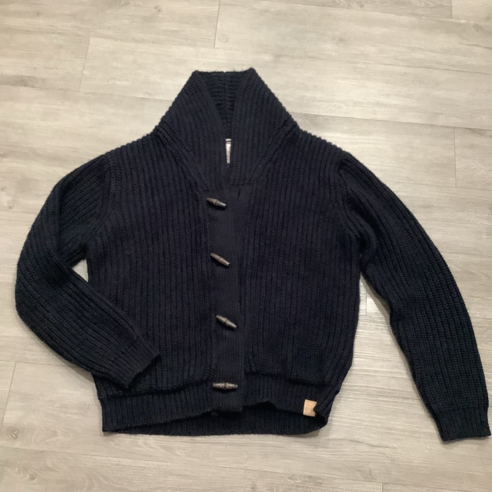 Weatherproof Men's Dark Cardigan with Shawl Collar